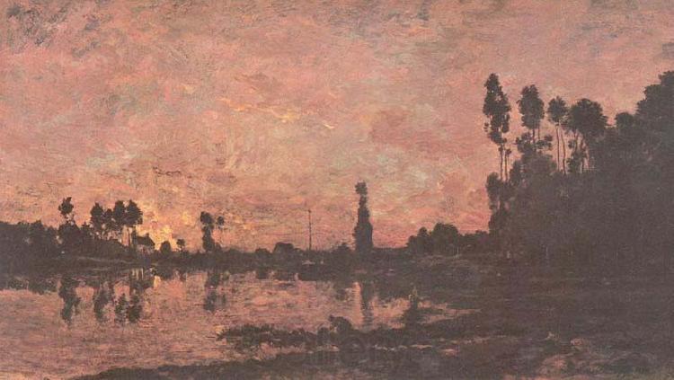 Charles-Francois Daubigny Sonnenuntergang an der Oise Norge oil painting art
